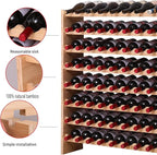 90 Bottle Stackable Storage Modular Wine Rack Cabinet Bamboo freestanding Floor Wine Holder Display Shelves