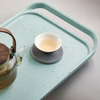 LINE+ARC Waterproof, Easy-to-Clean, 18"x12" Serving Tray Extra Large Handles (Mauve) 100% Food-Grade Melamine for Breakfast, Dinner, Bed, Tea, Crafts, Decorative, TV, Couch, Outdoor, Patio