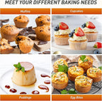 2 Pack 12 Cups Silicone Muffin Pan with Metal Reinforced Frame Regular Size Silicone Molds Cupcake Cake Baking Pans Cookie Baking Chocoflan Cupcake Mold Baking Homemade Muffins Cupcakes Egg Bites