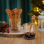 30 Pcs Christmas Drink Stirrers Xmas Stir Stick Holiday Coffee Swizzle Stick Reusable Plastic Hot Cocoa Bar Chocolate Decoration Cocktail Mixer(Gingerbread Couple,Elegant Color)