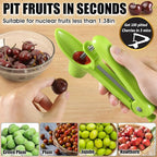 SCHVUBENR Cherry Pitter Tool - Stainless Steel Cherry Corer Pitter with Ergonomic Push Design - Easy to Use for Making Cherry Jam - Pit Cherry with Ease, Saving Time & Space with Lock Design(Green)