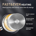 MAISON ARTS 17 Piece Black Pots and Pans Set Non Stick Granite, Non Toxic Induction Kitchen Cookware Sets, Pan and Pot Sets for Cooking Nonstick