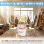 Custom Shop Paint Mixing Cups, 64-Ounce (12 Pack) - Plastic Measuring Cups for Liquids, Automotive Painting, Epoxy Resin, Acrylic Arts, Crafts, Disposable or Reusable, Graduated, Mixing Ratios