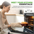 NutriChef 20 Piece Professional Home Kitchen Cookware and Bakeware, Pots and Pans Set Non Stick Kitchenware, Cool-Touch Handles, Safe for Gas, Electric, Induction Cooktops, Easy Clean, Brown