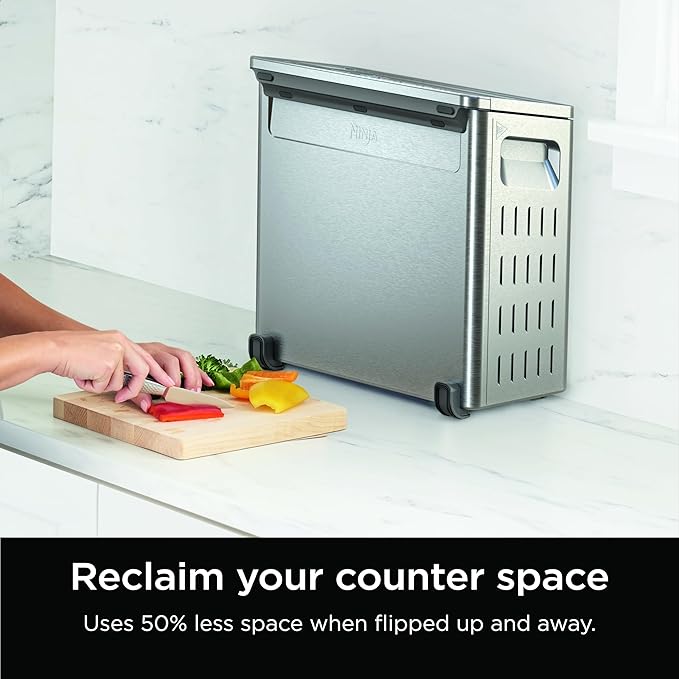 Ninja Flip Toaster Oven&Air Fryer, 8-in-1 Functionality, Flip Up&Away Capability for Storage Space, LargeCapacity, Air Fry Basket, SheetPan, Wire Rack&Removable Crumb Tray, Stainless,1800 watts, SP151