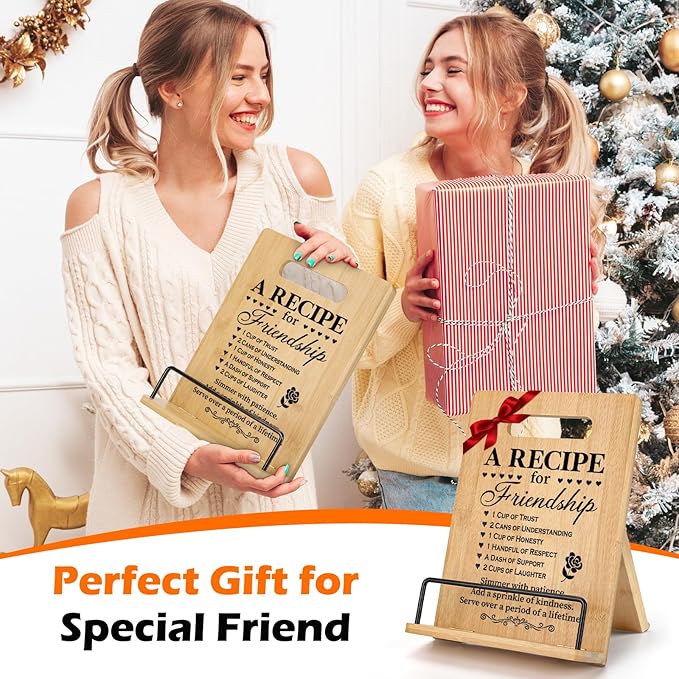 Friendship Gifts for Women, Birthday Gifts for Women Friendship Cookbook Stand, Best Friends Gifts for Women Friends Sister Bestie, Friend Gifts for Birthday Christmas Long Distance Cookbook Holder