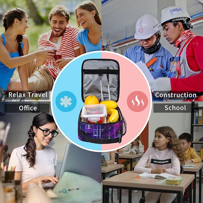 American Football Lunch Bag for Boys Girls Insulated Football Lunch Box for Kids Teen Adult Reusable Kids Lunch Bag for School Work Office Travel Waterproof Leakproof Portable Fits Most Bento Boxes