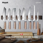 Huusk Bread Knife 10-Inch Japan Professional High Carbon Steel Hand forged Ultra Sharp Serrated Knife Wide Wavy Edge Bread Slicing Knife for Homemade Bread Cake Father's Day Christmas Gift