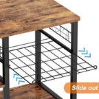 soges 3-Tier Kitchen Baker's Rack Utility Microwave Oven Stand Kitchen Island Cart Standing Storage Shelf Kitchen Workstation, Vintage Brown