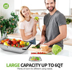 FirstE Over the Sink Colander Strainer Basket 6 Quart, Fine Mesh Stainless Steel Colander with Expandable Anti-slip Rubber Grip Handles, Kitchen Sink Vegetable Strainer for Drain Pasta, Rinse Fruits