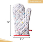 Maison d' Hermine Oven Gloves 100% Cotton Oven Mitt 7" x 13" with Loop Heat Resistant, BBQ, Cooking Gloves, Baking, Grilling, Kitchen, Handling Hot Pans (Pack of 1, Fairy Christmas)