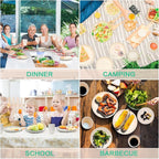 Wheat Straw Dinnerware Sets for 6, Osonm 24PCS Lightweight Unbreakable Plastic Plates Bowls Cups Sets, Dishwasher Microwave Safe Dishes Set for Camping, RV, Picnic, Kitchen, Great for Kids & Adults