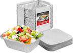 Stock Your Home 1 Lb Aluminum Disposable Cookware With Lids (25 Pack) - Foil Pans Cardboard Lids - Disposable & Recyclable Takeout Trays With Lids - Food Containers For Restaurants, Catering, Delis