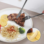 Matte Black Silverware Set,30 Piece Stainless Steel Modern Flatware Set,Brushed Cutlery Set Service for 6,Satin Finish Utensils Set,Home Kitchen and Restaurant,Dishwasher Safe