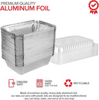 Stock Your Home 2 Lb Small Aluminum Pans with Lids (100 Pack) Foil Pan + Clear Plastic Lid, Disposable Cookware, Takeout Trays with Lids - To Go Disposable Food Containers for Restaurants & Catering