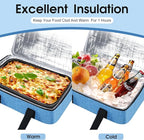 Insulated Casserole Carrier, Portable Casserole Carrier for Hot or Cold Food Lunch Tote Warmer or Cooler Bag, Lasagna Lunch Bag for Potluck Parties- Fits 9" x 13" Baking Dish-Azure