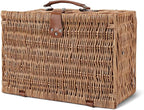 Picnic Basket for 2, Willow Hamper Set with Insulated Compartment, Handmade Large Wicker Picnic Basket Set with Utensils Cutlery - Perfect for Picnic, Camping, or Any Other Outdoor