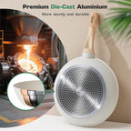 13 Pcs Pots and Pans Set, Nonstick Cookware Sets White Granite Induction Cookware, Non-toxic Healthy Non stick Kitchen Cooking Set with Frying Pans Set, Saucepans (PFAS/PFOA/PFOS Free)