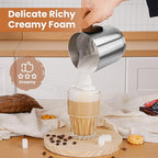 Gevi Hot Chocolate Maker with 5 in 1 Milk Frother and Steamer, Professional Milk Steamer, 17 oz/3.5 oz, Stainless Steel, Hot and Cold Milk Frother for Latte, Macchiato, Cappuccino and Hot Chocolate