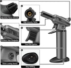 Butane Torch Blow Torch Creme Brulee Torch Refillable Butane Torch Lighter Kitchen Torch Cooking Torch for Food Baking Crafts BBQ Creme Brule(Safety Lock & Adjustable Flame)
