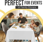 Party Solids 66% Thicker Premium Plastic Table Cloth Rectangle Table Cover 0.5 Mil 12 Pack White Table Cloth 54 Inch x 108 Inch Disposable Tablecloth Won't Tear Easily Like Cheap Thin Brands