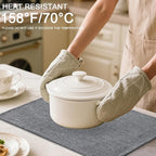 Homaxy Cloths Placemats for Dining Table Set of 6, Heat Resistant Washable Cotton Linen Blend Table Mats, Easy to Clean Place Mats for Indoor Outdoor Party Kitchen Decoration, 13" x 19", Dark Grey