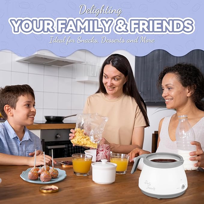 Candy and Chocolate Melting Pot, Mini Electric Fondue Pot, Melts Candy Chocolate in a Couple of Minutes, Ideal for Cake Pops Cookies Cakes, 1 Cups, Single Pot, Gray