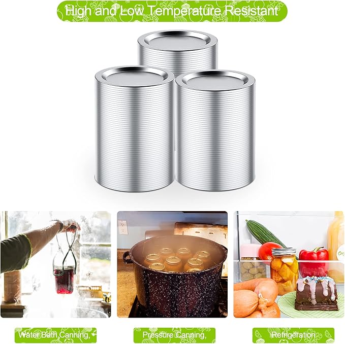 204pcs Regular Mouth Canning Lids, Canning Jar Lids for Ball, Kerr Jars, Split-Type Metal Mason Jar Lids for Canning, 100% Fit & Airtight 2.76" (70mm, Silver)