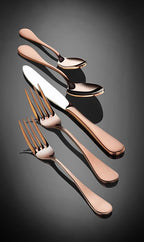Artaste 56891 Rain 18/10 Stainless Steel Flatware 36-Piece Set, Copper Finish, Service for 12