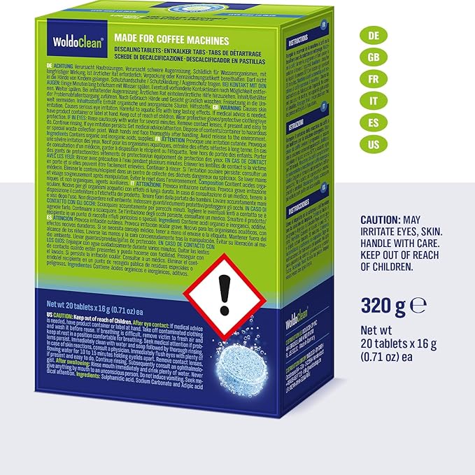 Coffee Machine Cleaner and Descaling Tablets - for 20 uses compatible with Nespresso, Keurig, Ninja, Delonghi, Coffee Maker Pot