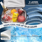 Large Backpack Cooler 36 Can Cooler Backpack with 2 Insulated Compartments Leak Proof Waterproof Travel Backpack, Camping Beach Picnic Lunch Thermal Bag for Women and Men