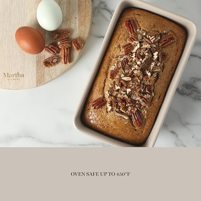 Martha Stewart Gallen 10 Piece Baking Pans Ceramic PFA Free Non Toxic Non Stick Bakeware Set - Taupe