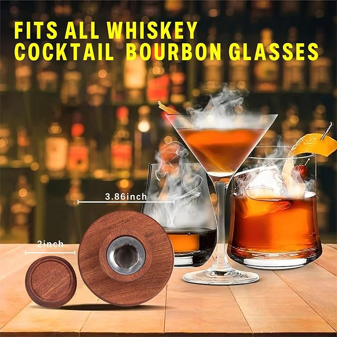 Cocktail Smoker Kit with Torch – 8 Flavors Wood Chips – Bourbon, Old Fashioned Drink Smoker Kit, Whiskey Smoker Infuser Kit, Birthday Bourbon Whiskey Gifts for Men, Dad, Husband (Without Butane)
