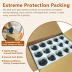 15 Pack 16oz Amber Glass Boston Round Bottles with Phenolic Polycone Caps – Airtight, Leak-Proof Brown Glass Containers for Kombucha Brewing, Storing Condiments, Essential Oils, and Homemade Solutions