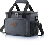 Lifewit Medium Lunch Bag Insulated Lunch Box Soft Cooler Cooling Tote for Adult Men Women, Dark Gray 12-Can (9L)