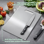 2 Pack Titanium Cutting Boards 100% Pure Titanium for Kitchen .Cutting Edge Hygiene & Durability.Double sided food-grade Cutting Board For Meats Fruits And Vegetables. Easy to Clean (18 * 12)