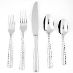 Fortessa Lucca Faceted 18/10 Stainless Steel Flatware Iced Tea Spoon, Set of 12