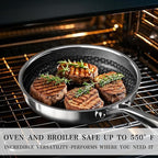 VONIKI Hybrid Tri-ply Stainless Steel Cookware Set, Pots And Pans Set Non Stick with Steamer Basket, Non Toxic Induction Cookware, Kitchen Cookware Sets PFOA & PTFE Free, Dishwasher and Oven Safe