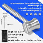 304 Stainless Steel Meat Tenderizer Mallet, Dual Side Meat Hammer Chicken Pounder, Heavy Duty Meat Beater for Steak and Beef, Meat Pounder Kitchen Cooking Mallet Dishwasher Safe