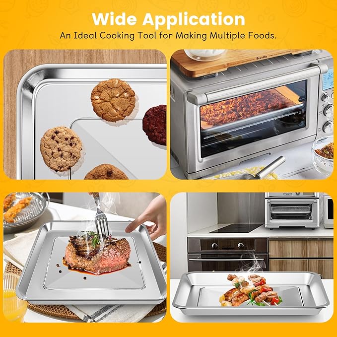 11.77" × 11.77" Toaster Oven Pan for Breville Smart Oven BOV800XL, Smart Oven Plus BOV810BSS, Smart Oven Pro BOV845BSS, Smart Oven Air BOV900BSS, Fits for Ninja SP100 SP101 SP201 Air Fry Oven