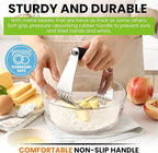 Spring Chef Large Dough Blender & Biscuit Cutter Set, Heavy Duty Stainless Steel Professional Pastry Cutter, Soft Grip, Black