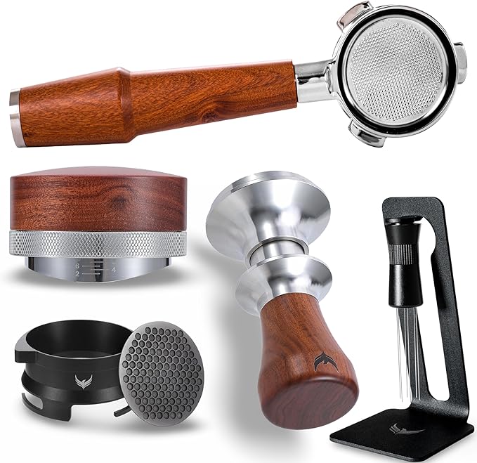 Breville Barista Express Accessories Kit 54mm Bottomless Portafilter, Stainless Steel Coffee Distributor, Tamper, Dosing Funnel, WDT Tool and Puck Screen