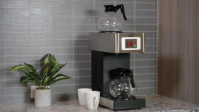 Commercial Coffee Maker Stainless Steel - Double Coffee Machine for Office, Restaurant, Industrial Use - High Capacity Office Coffee Maker - TQS Cafe