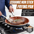 GOTHAM STEEL 15 Pc Ceramic Cookware Set, Ceramic Pots and Pans Set Non Stick with Cooking Utensils and Steamer, Non Toxic PFOA PFOS Free, Premium Stay Cool Handles, Oven & Dishwasher Safe