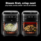 Steam Air Fryer, Non Toxic,12-IN-1 Large Air Fryers with Superior Airflow, Self-cleaning Smart Digital Fryer, Air Fry, Roast, Reheat, Dehydrate, Air Crisp Technology with 420F for Hot,7.5 QT