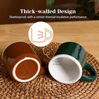 INGOFIN Ceramic Espresso Cups Set of 4, 2 oz Mini Espresso Mugs with Handle, Small Demitasse Coffee Cups, Vintage Accessories, Microwave Safe Shot Cup Suit for Coffee Bar