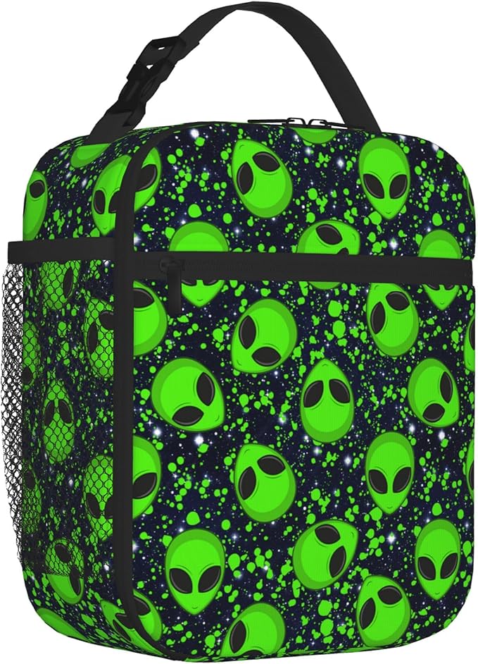 Alien Sky Green Insulated Lunch Bag for Women & Men, Reusable Leak-Proof Lunch Box with Cooler Compartment, Lunch Tote for Adults Work Travel Picnic Durable & Washable