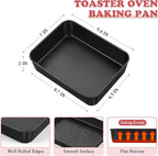 E-far Small Toaster Oven Baking Pan, 9.4 x 7 Inch Nonstick Stainless Steel Rectangle Cake Pan for Baking Brownies Casseroles Lasagna, Stainless Steel Core & Nonstick Coating, Non-toxic & Oven Safe