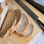 10-Inch Serrated Bread Knife With Wooden Handle, Bread Cutting Knife for Homemade Sourdough Bread, 10-Inch Blade With 5-Inch Handle, Razor Sharp