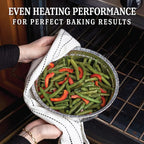 PLASTICPRO 9'' Inch Deep Round Tin Foil Pans Disposable Aluminum, Freezer & Oven Safe - For Baking, Cooking, Storage, Roasting, & Reheating, Pack of 20